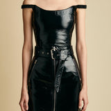 The Luana Skirt in Black Patent Leather - The Iconic Issue
