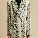 The Balton Blazer in Natural Python-Embossed Leather