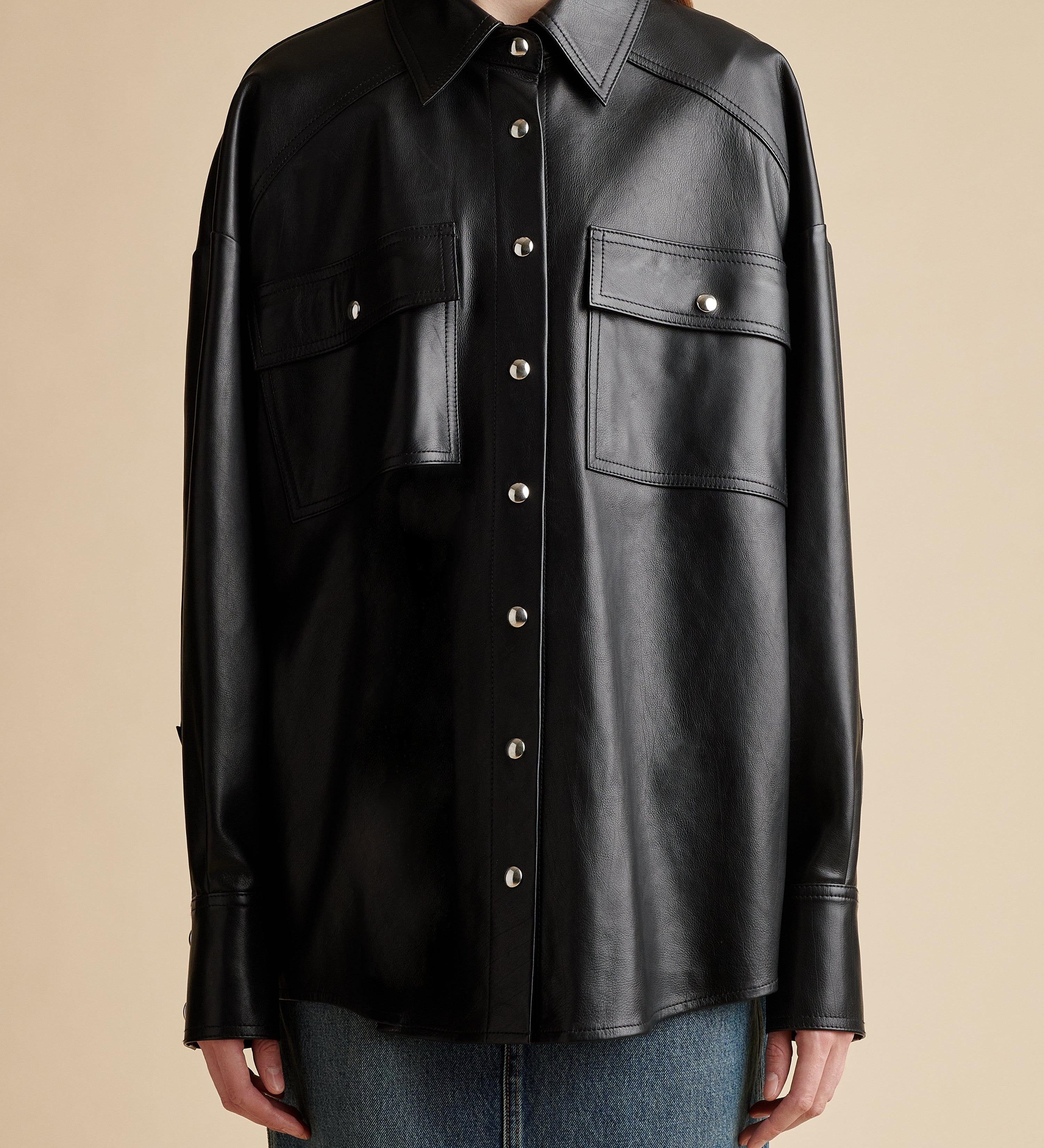 The Bea Top in Black Leather - The Iconic Issue