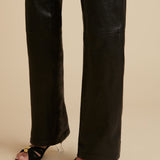 The Danielle Pant in Black Leather