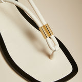 The Devoe Sandal in Cream Leather