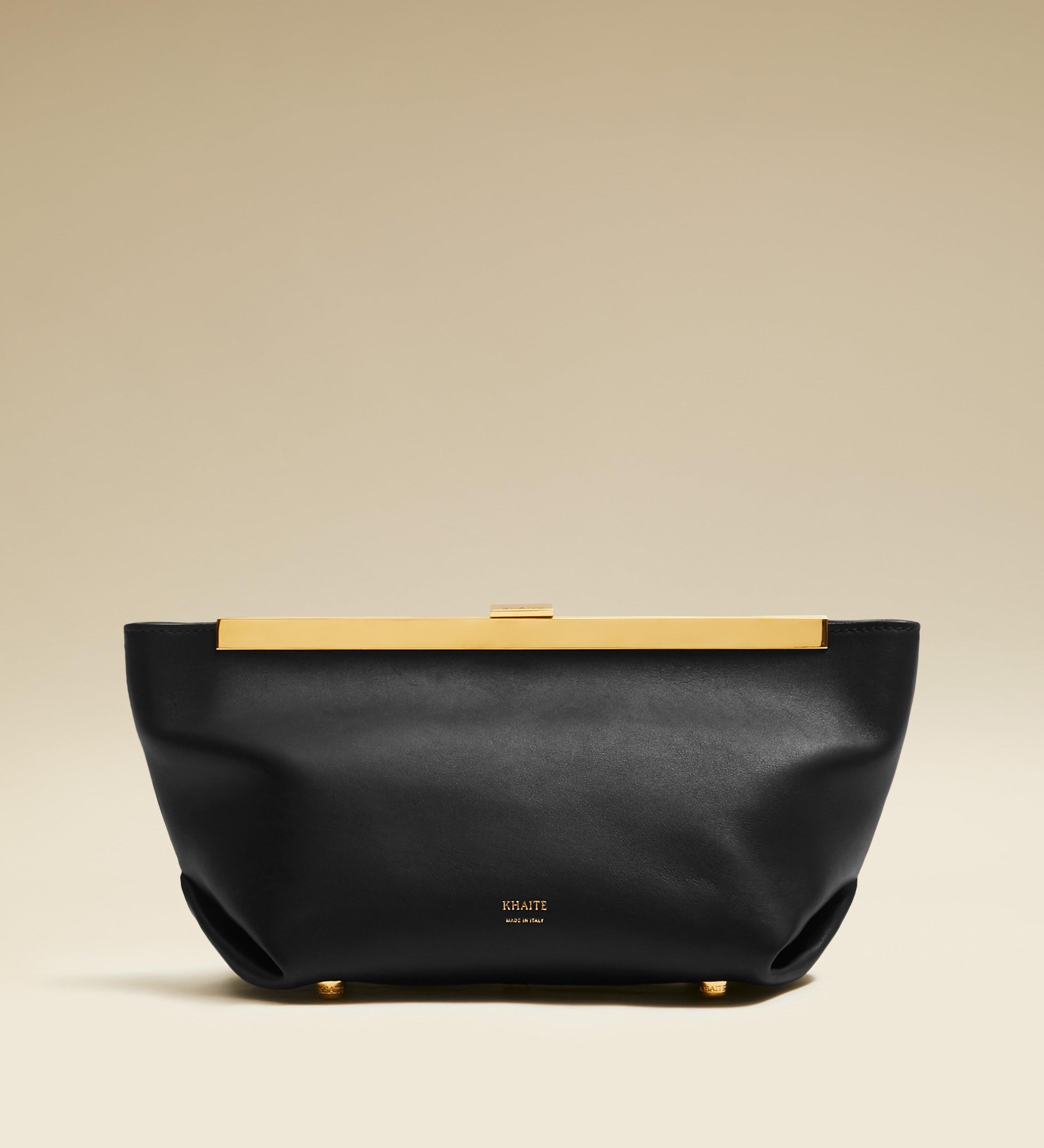 The Aimee Clutch in Black Leather - The Iconic Issue