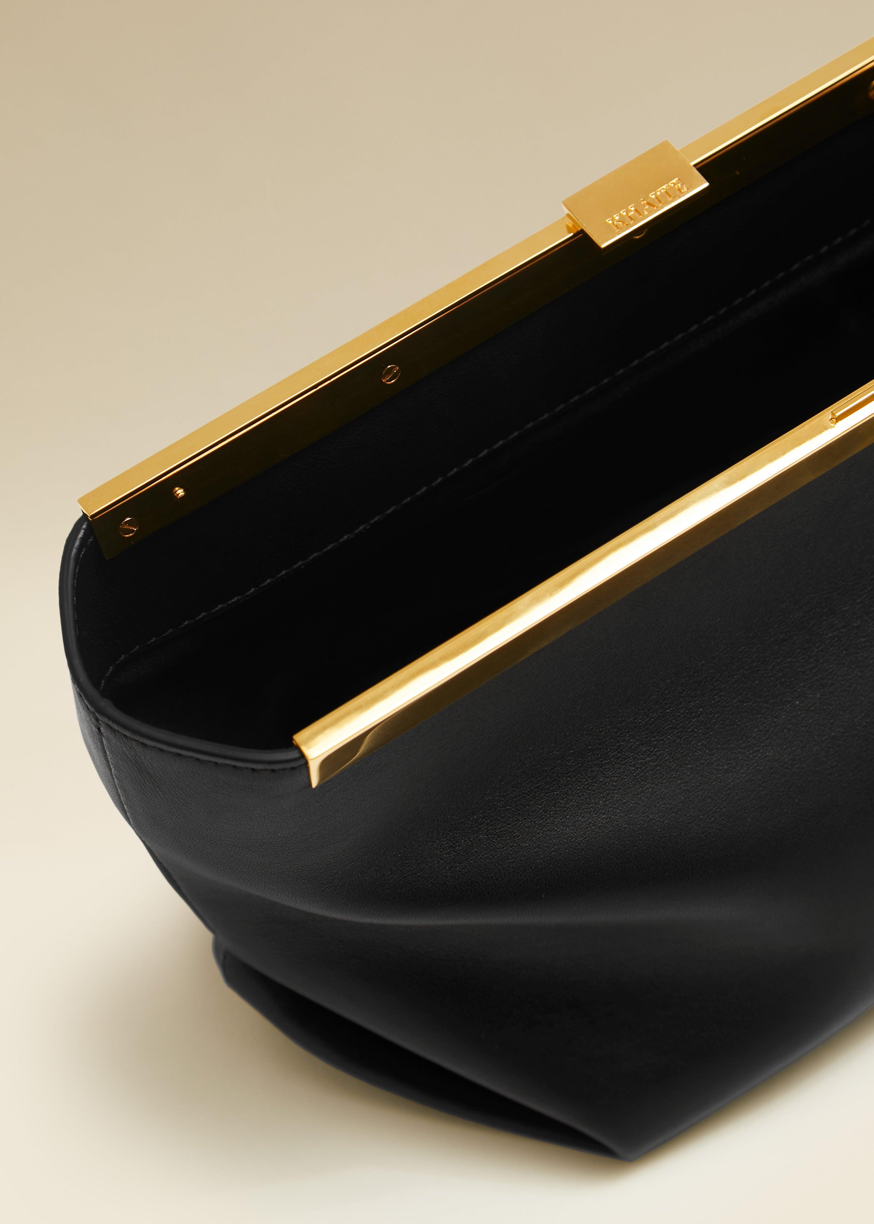 The Aimee Clutch in Black Leather - The Iconic Issue