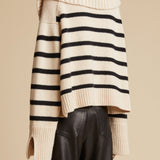 The Evi Sweater in Butter and Black Stripe