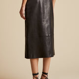 The Fraser Skirt in Black Leather