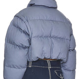 Chino Cropped Puffer in Blue Grey