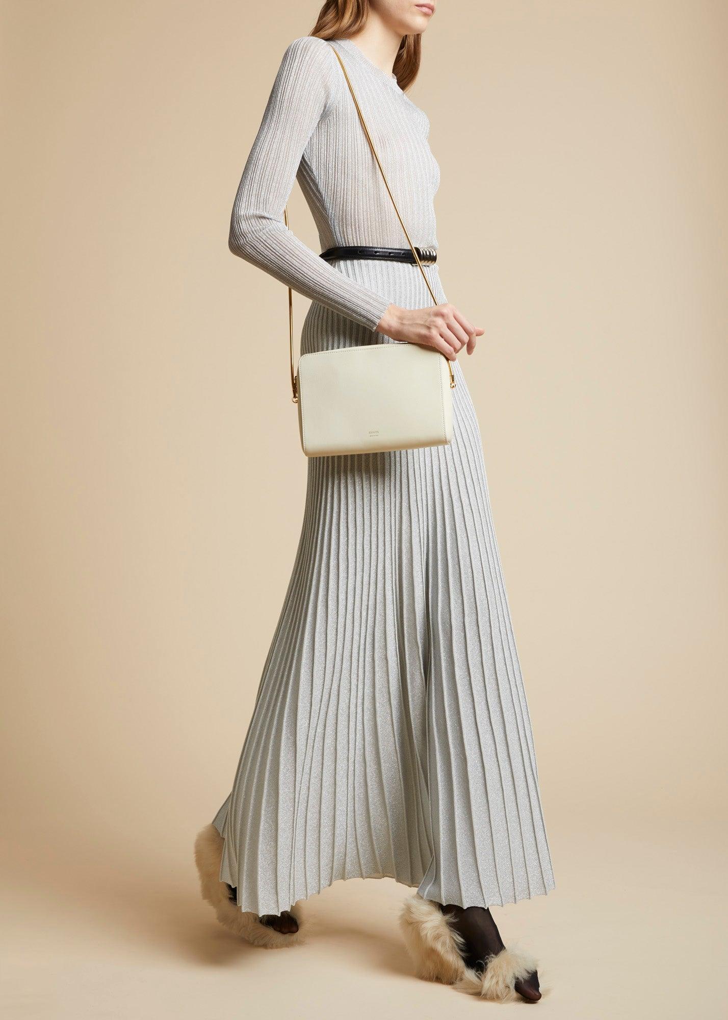 The Anna Crossbody Bag in Ivory Leather - The Iconic Issue