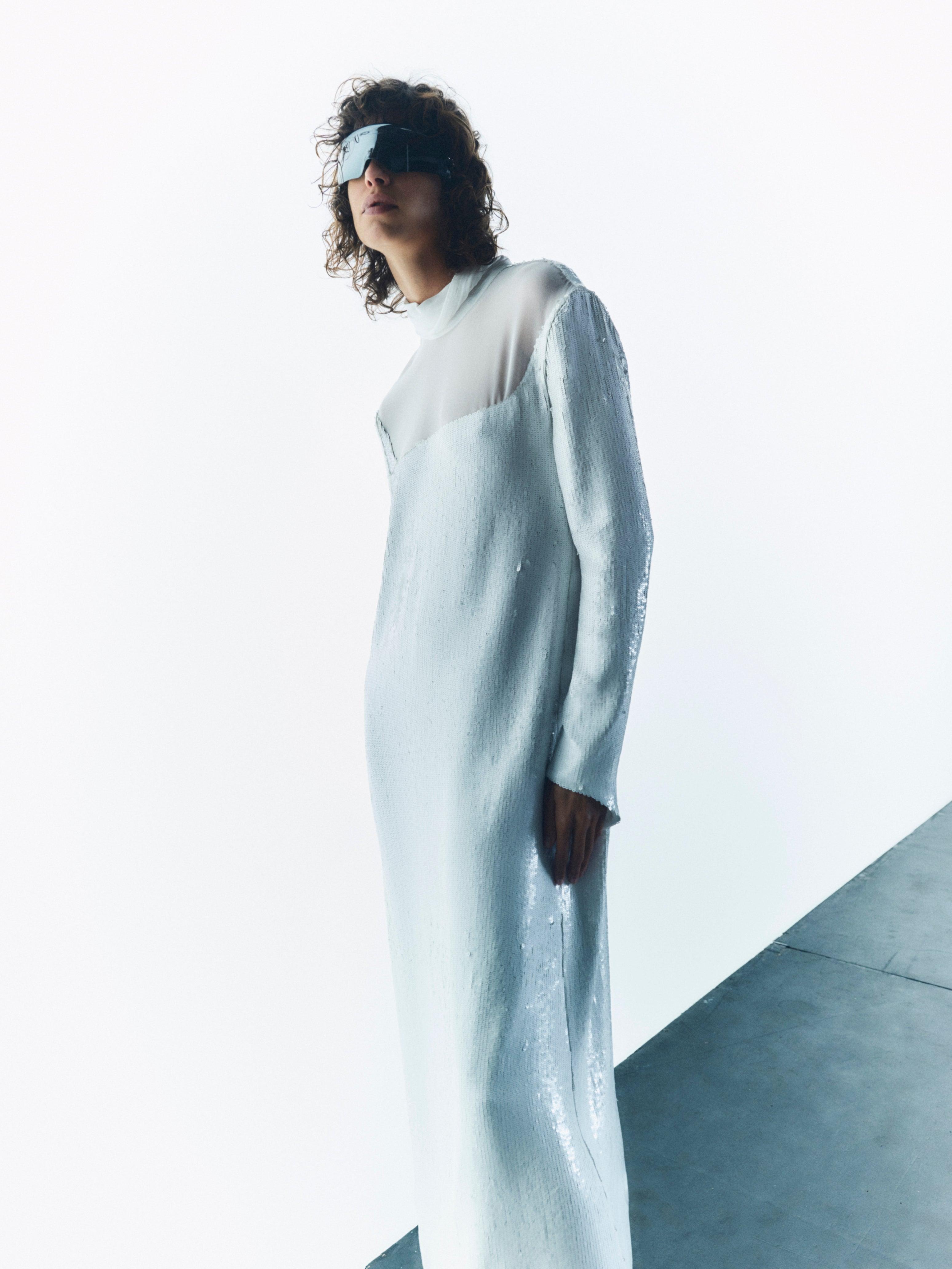 The Leibel Dress in White Sequin - The Iconic Issue