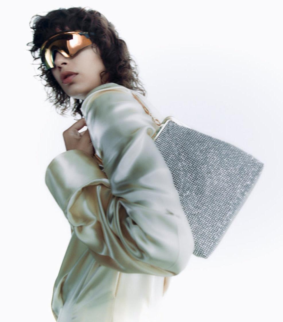 The Lilith Evening Bag in Silver - The Iconic Issue