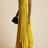 The Lally Dress in Chartreuse