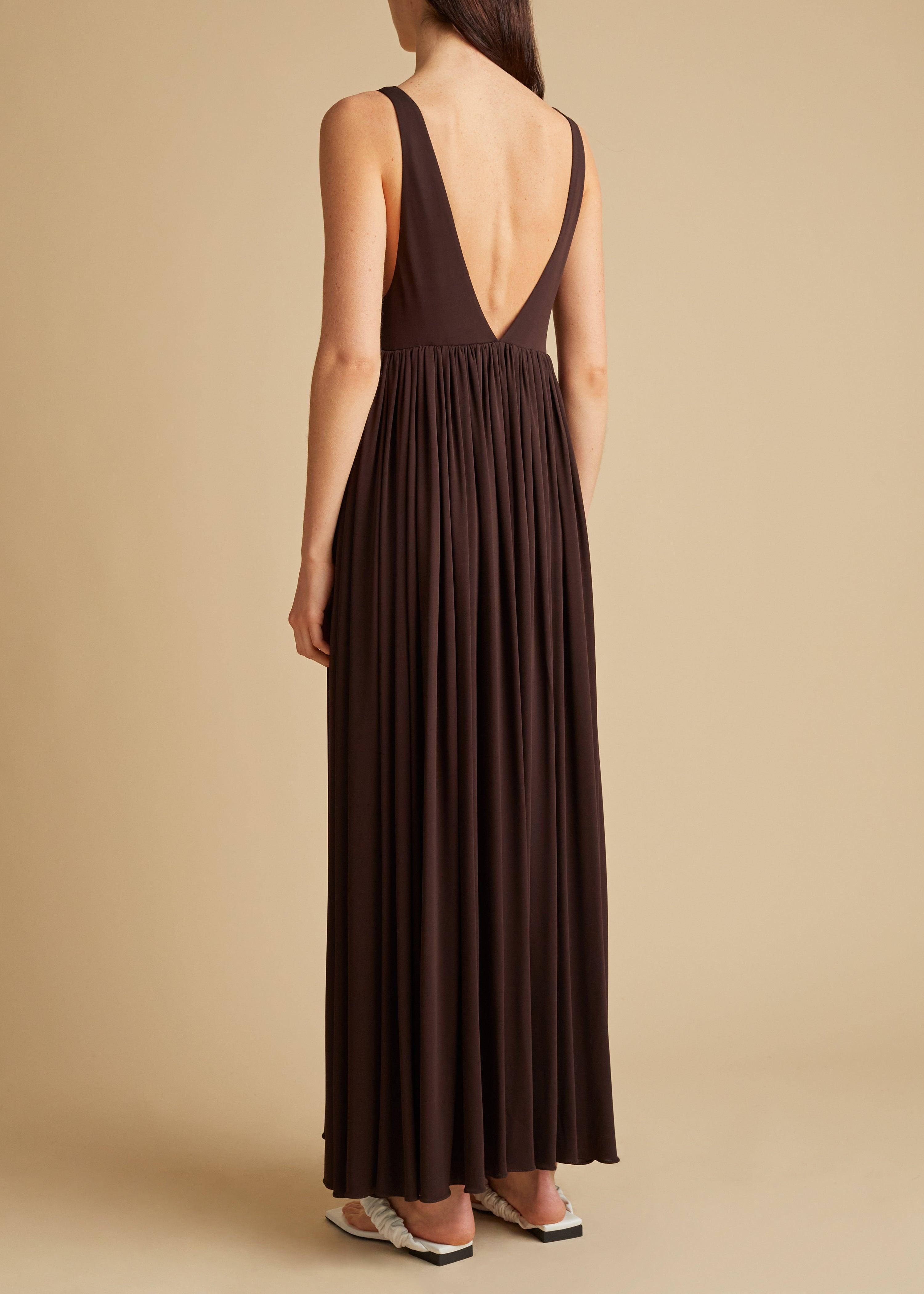 The Layas Dress in Dark Brown - The Iconic Issue