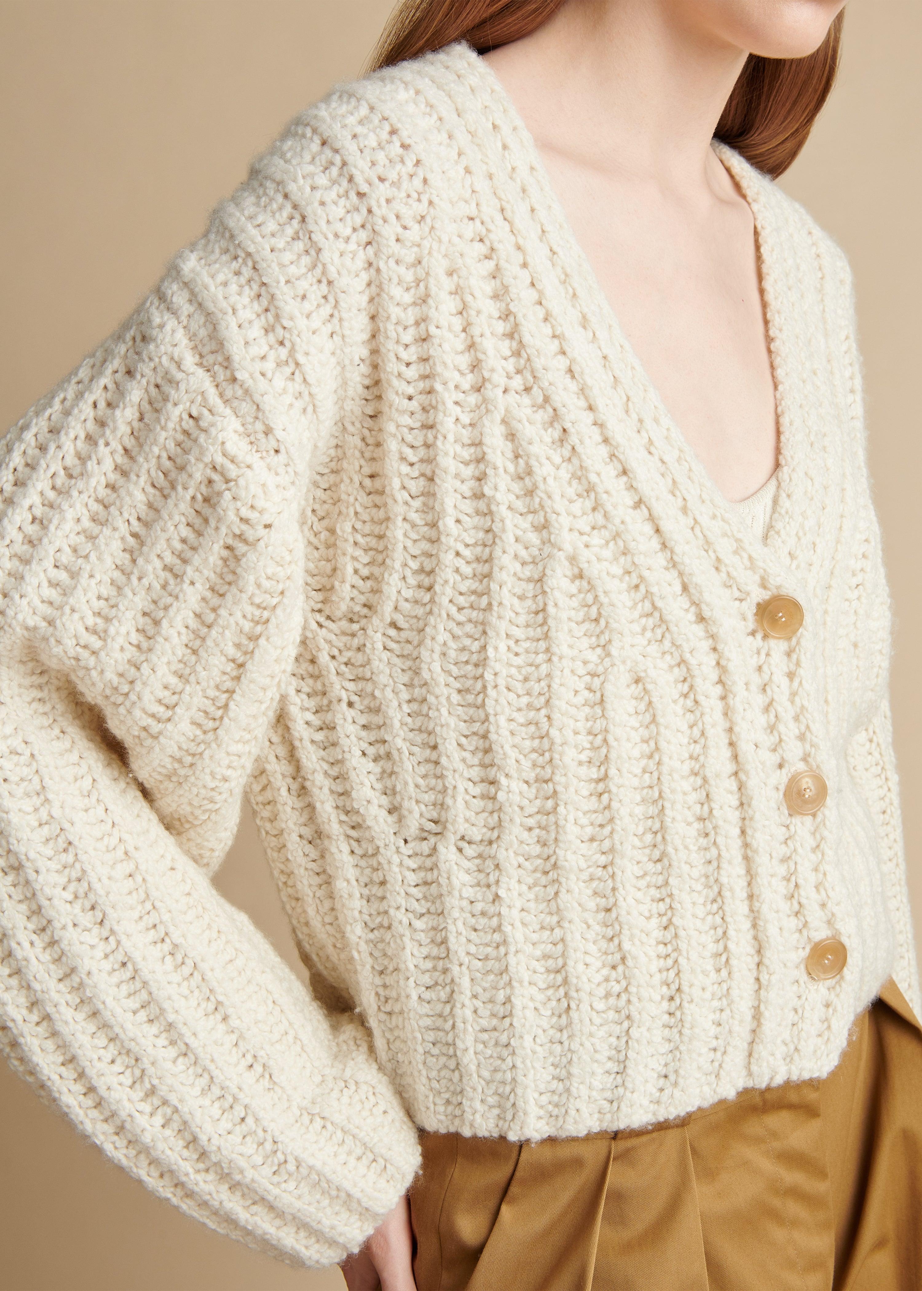 The Leon Cardigan in Ivory - The Iconic Issue