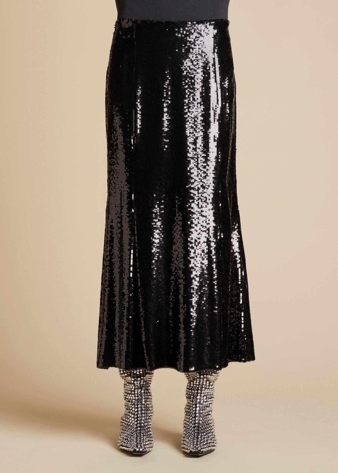 The Levine Skirt in Black Sequin - The Iconic Issue