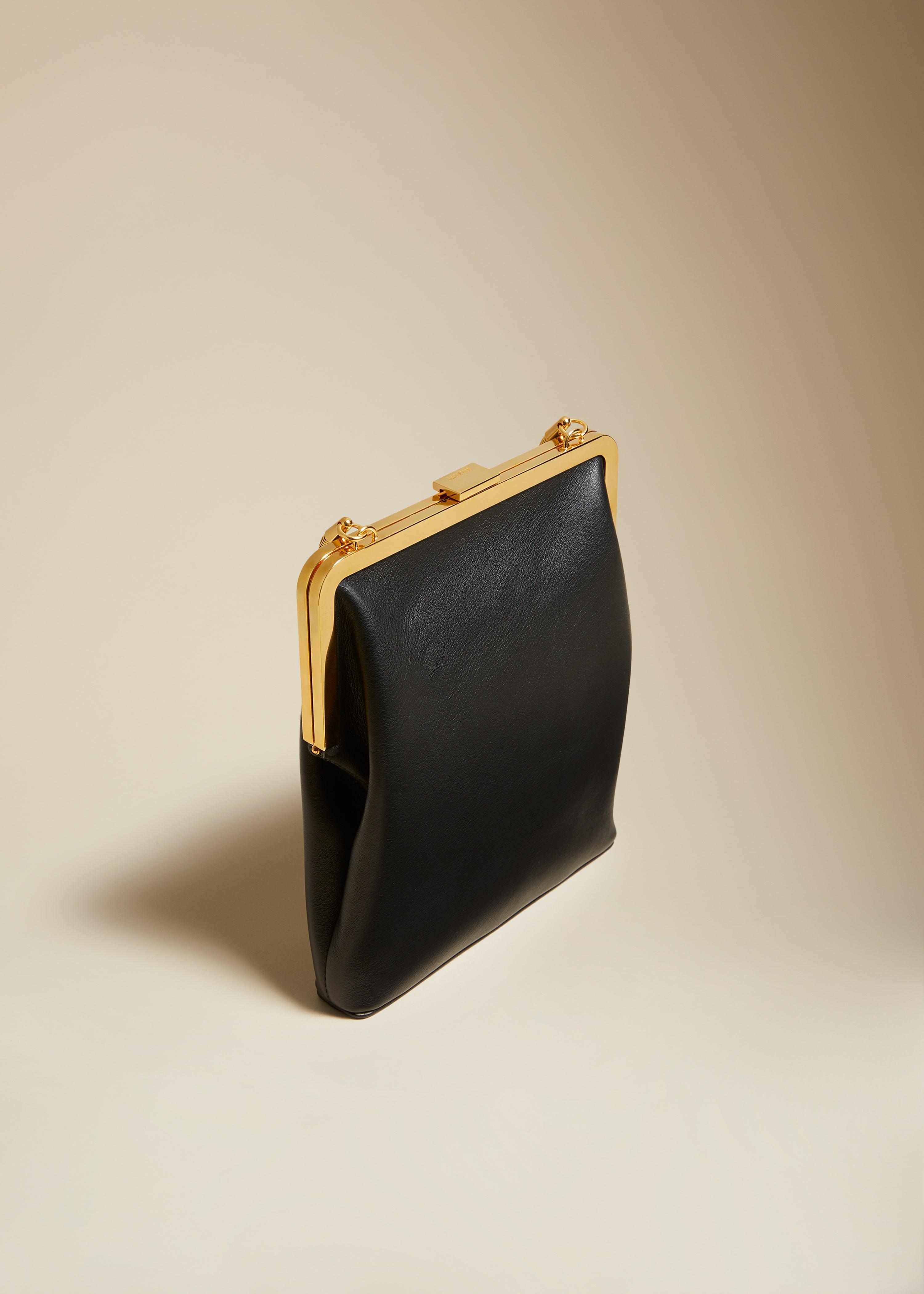 The Lilith Evening Bag in Black Leather - The Iconic Issue