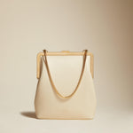 The Lilith Evening Bag in Cream Leather - The Iconic Issue