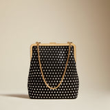 The Lilith Evening Bag in Black with Crystals