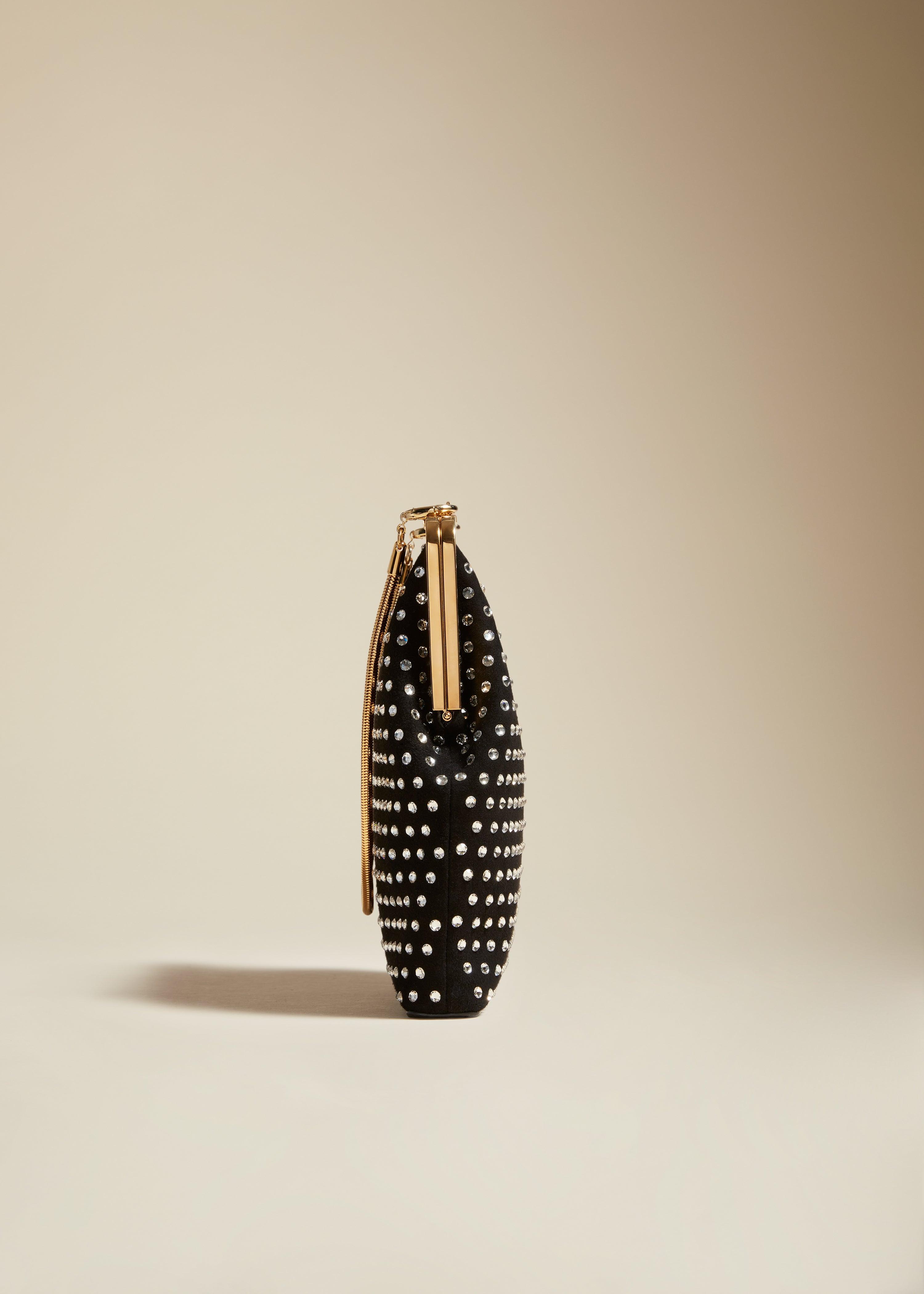 The Lilith Evening Bag in Black with Crystals - The Iconic Issue