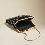 The Lilith Evening Bag in Black with Crystals