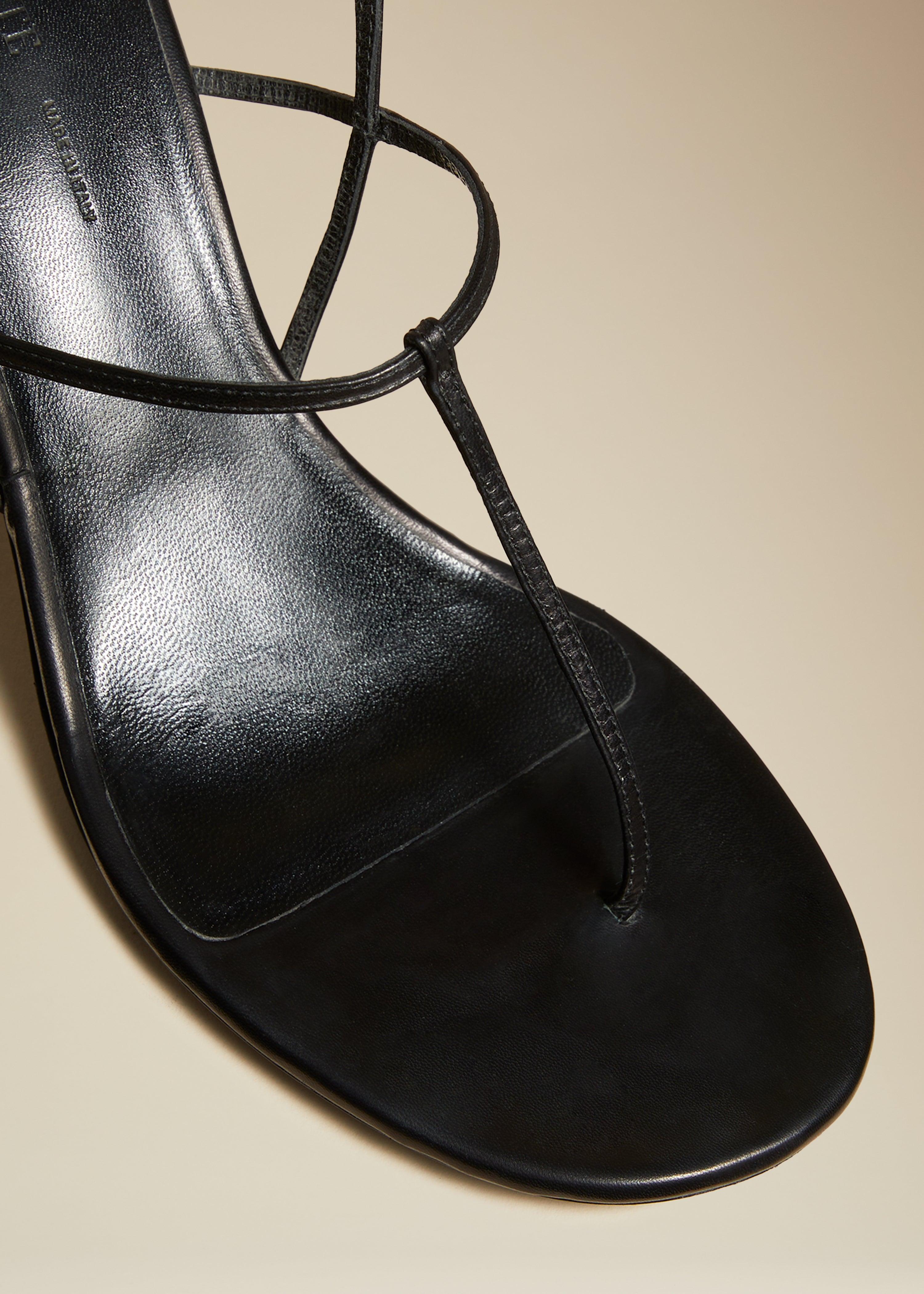 The Linden Sandal in Black Leather - The Iconic Issue