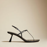 The Linden Sandal in Black Leather - The Iconic Issue