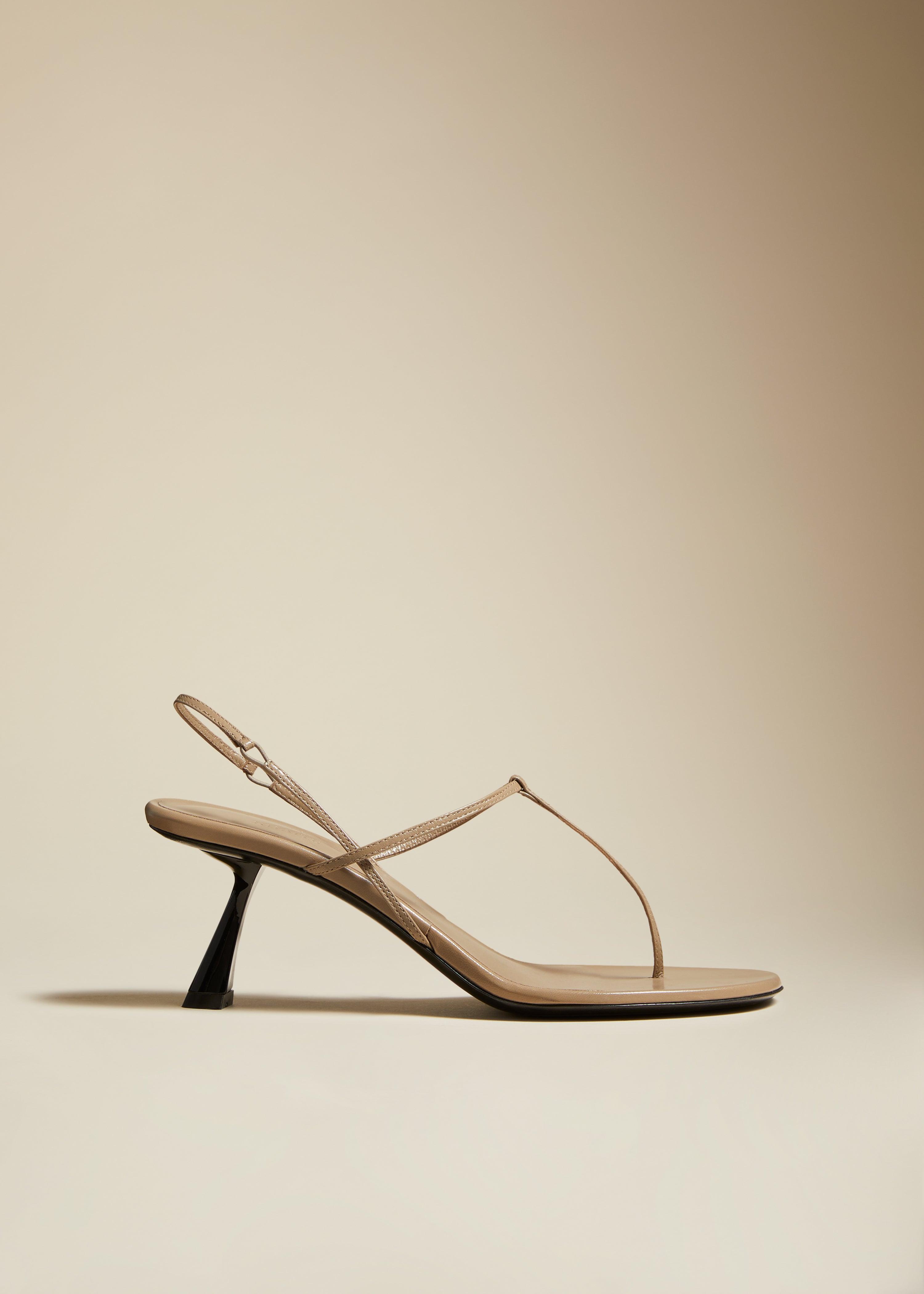 The Linden Sandal in Khaki Leather - The Iconic Issue