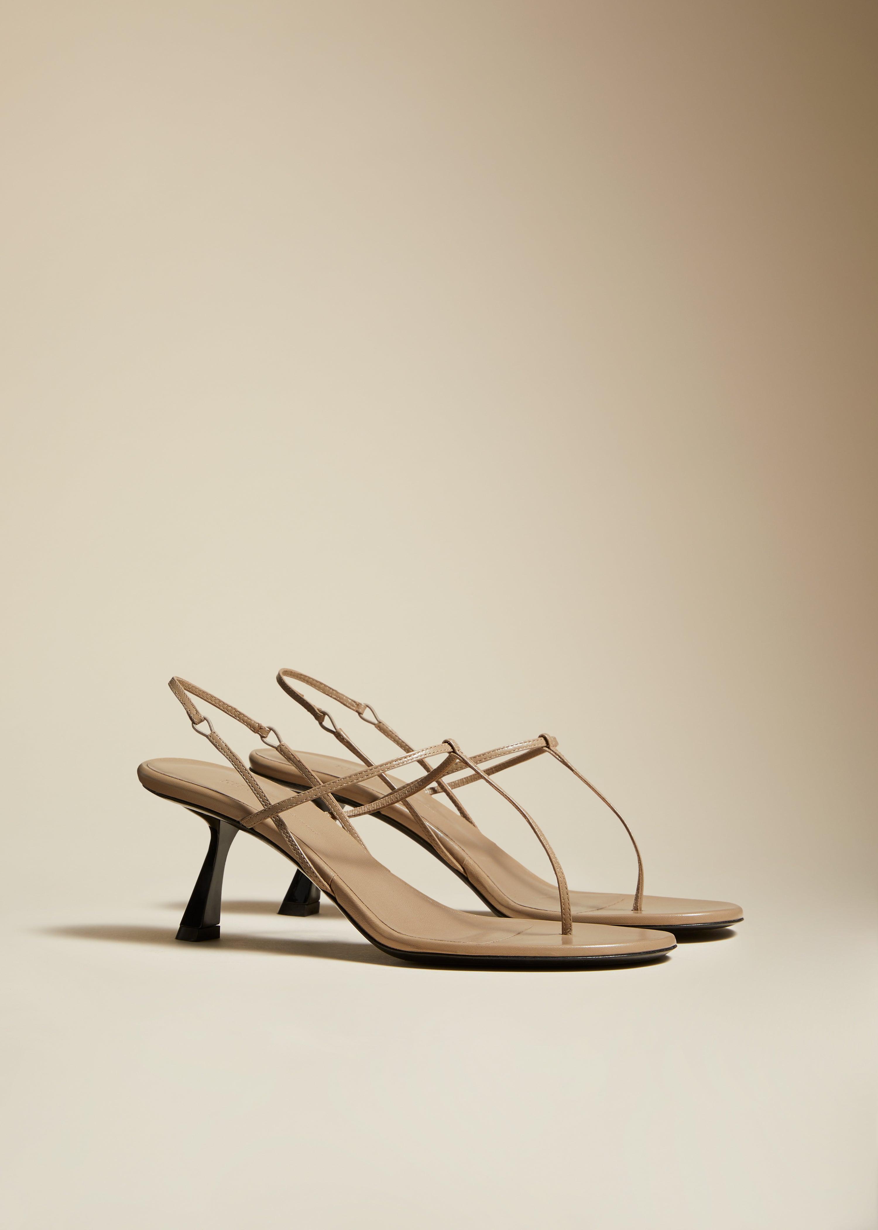 The Linden Sandal in Khaki Leather - The Iconic Issue
