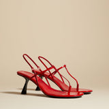 The Linden Sandal in Scarlet Patent Leather