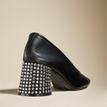 The Lorimer Pump in Black Leather with Crystals - The Iconic Issue