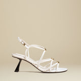 The Louisa Heel in White Leather