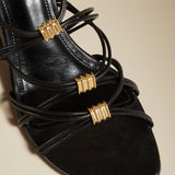 The Louisa Heel in Black Leather