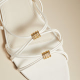 The Louisa Flat in White Leather