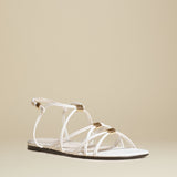 The Louisa Flat in White Leather