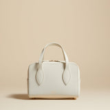 The Small Maeve Crossbody Bag in White Pebbled Leather