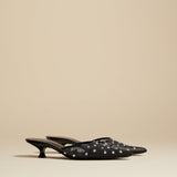The Minna Mule in Black with Crystals
