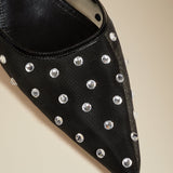 The Minna Mule in Black with Crystals