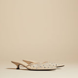 The Minna Mule in Beige with Crystals