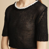 The Oliver Knit Top in Black and Ivory