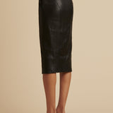 The Quincy Skirt in Black Leather