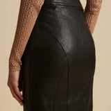 The Quincy Skirt in Black Leather