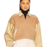 Helsa Faux Leather & Wool Blend Bomber - The Iconic Issue