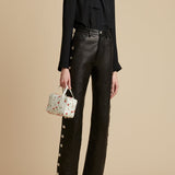 The Danielle Pant in Black Leather with Studs