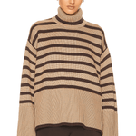 Toteme Signature Stripe Turtleneck Sweater Nougat Stripe