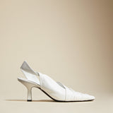 The Water Heel in Warm White Leather