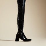 The Wythe Over-the-Knee Boot in Black Patent Leather