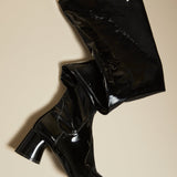 The Wythe Over-the-Knee Boot in Black Patent Leather