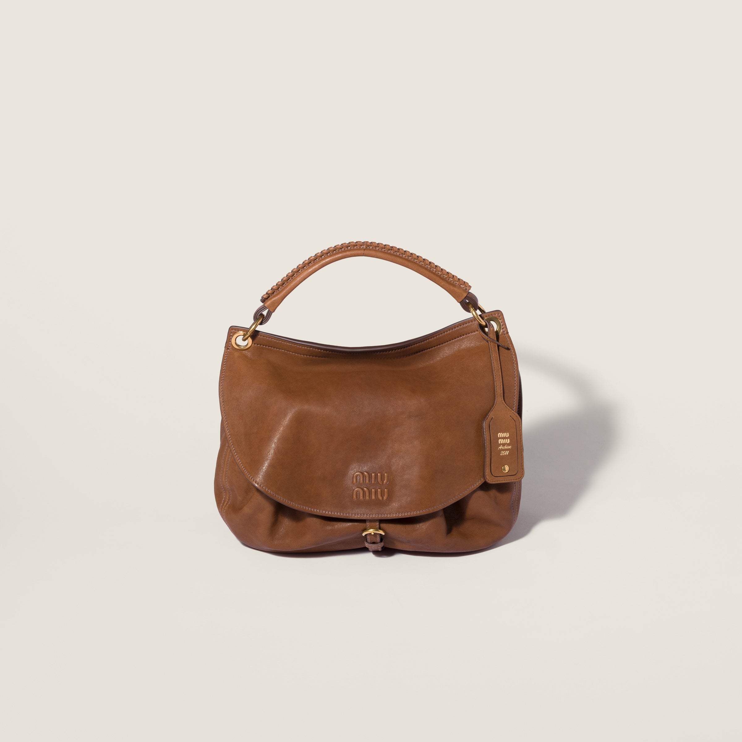 Miu Miu Rendez-vous leather bag in Oak.